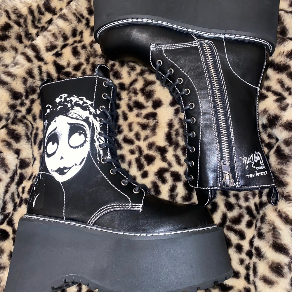 Dolls Kill X Corpse Bride Combat Boots Sz 7